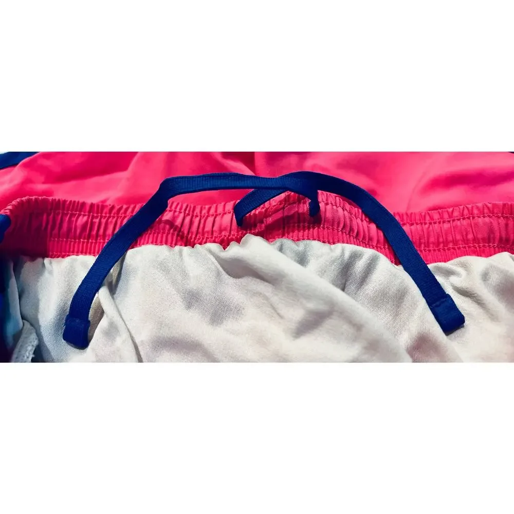 Nike Dri-FIT Girls Medium Pink Blue Running Athletic Shorts Active Gym Swoosh